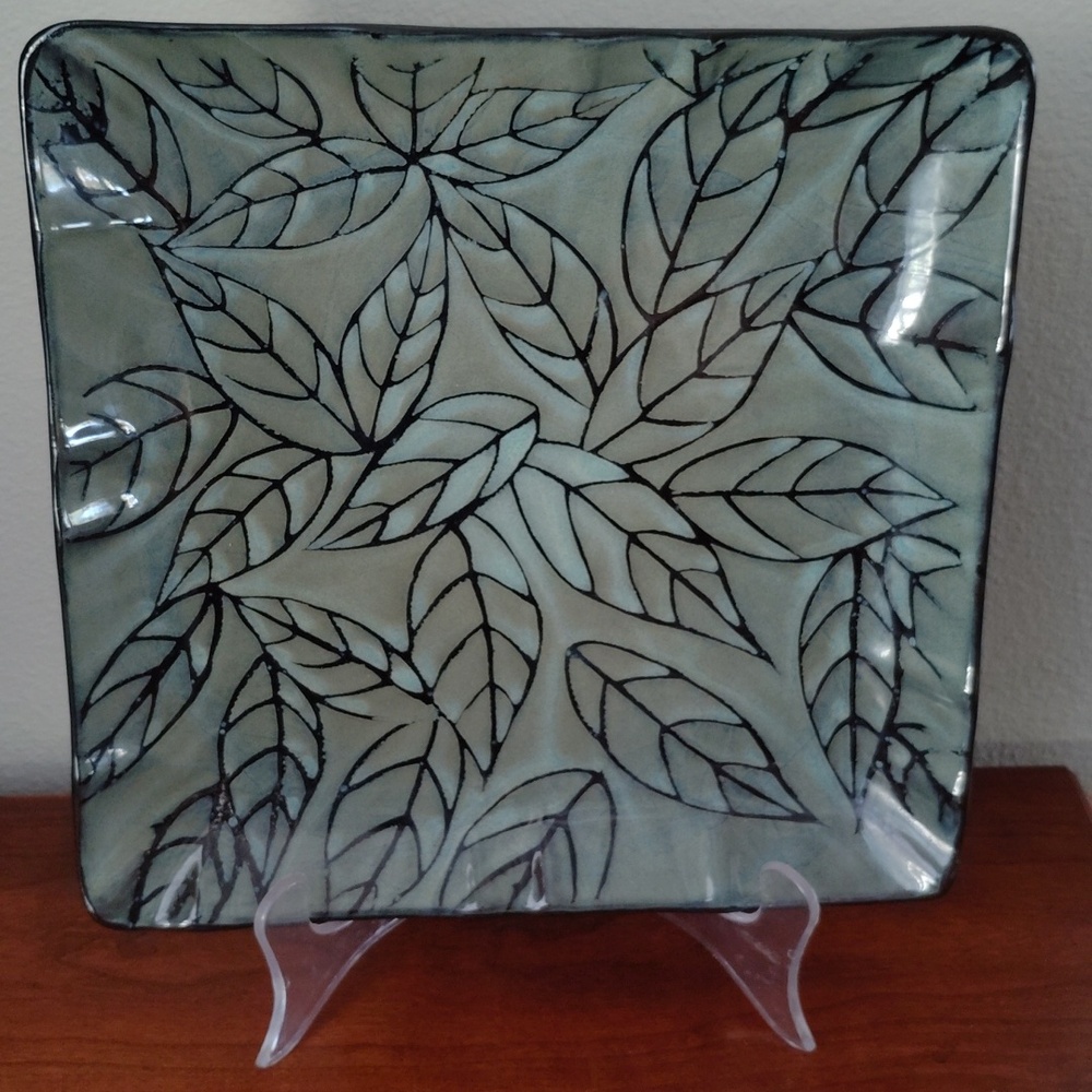 Roscher Square Leaf Patterned Serving Plate